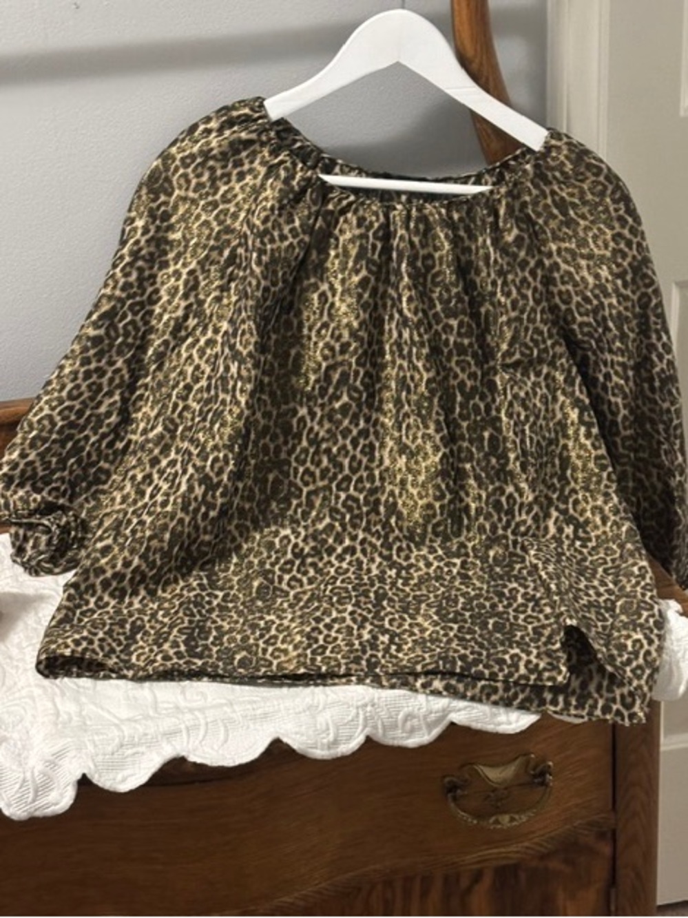 Talbots Ladies’ Metallic Animal Print Top
Size: Small